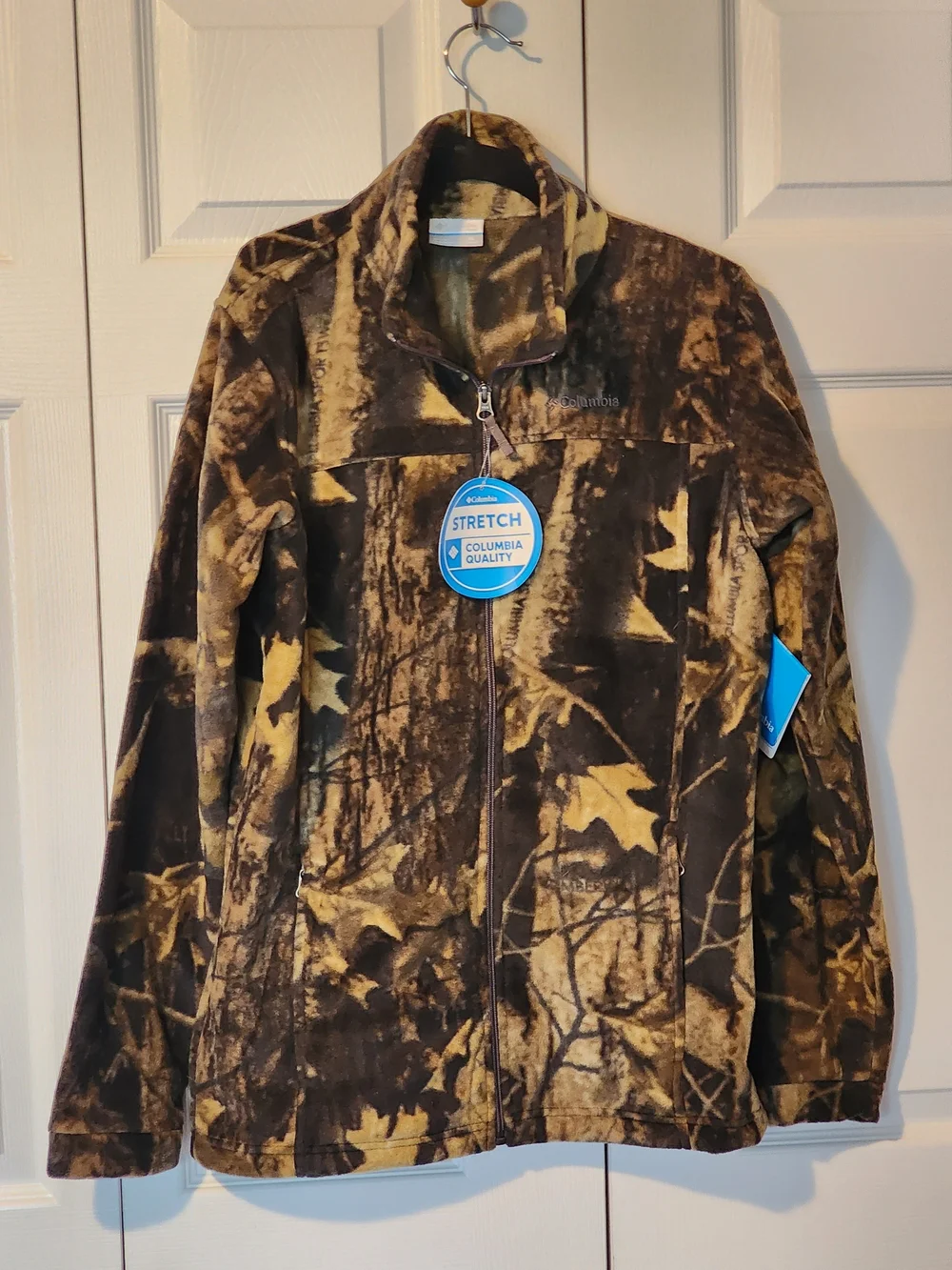 Columbia Brown & Tan Camo Fleece Jacket Youth XL Zing III Fleece
